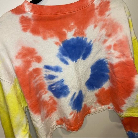 ZARA Tie Dye Cropped Long Sleeve Sweater - Picture 4 of 10